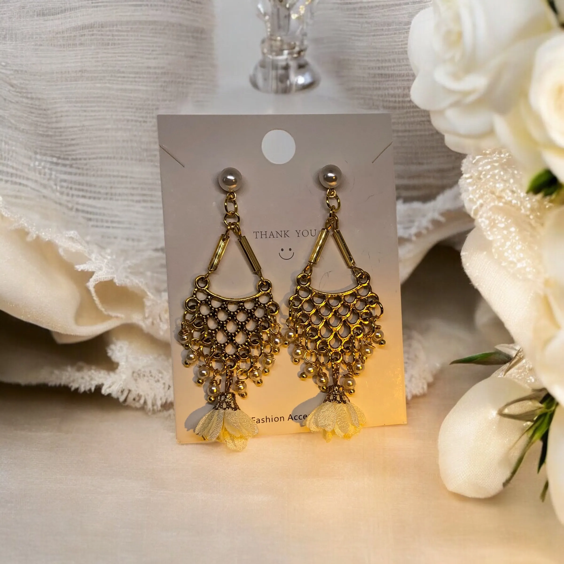 Bohemian Antique Gold Chandelier Earrings
