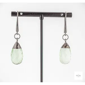 Boho Chic Green Amethyst Earrings: Prasiolite Drop Earrings