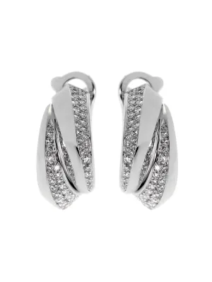 Cartier Panthere Diamond White Gold Earrings