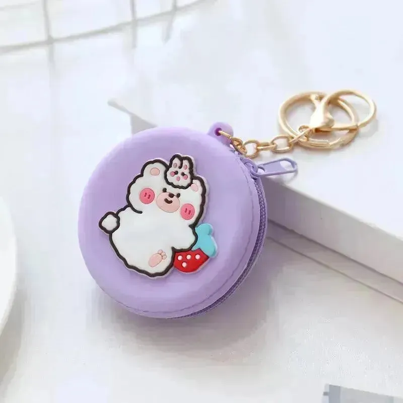Cartoon Silicon Colorful Bag Key Chain