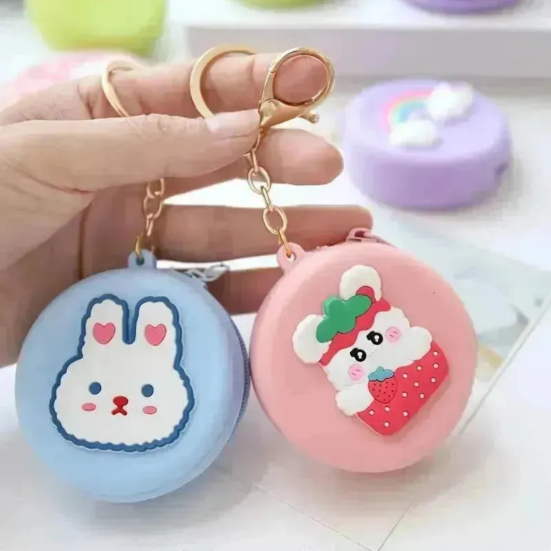 Cartoon Silicon Colorful Bag Key Chain