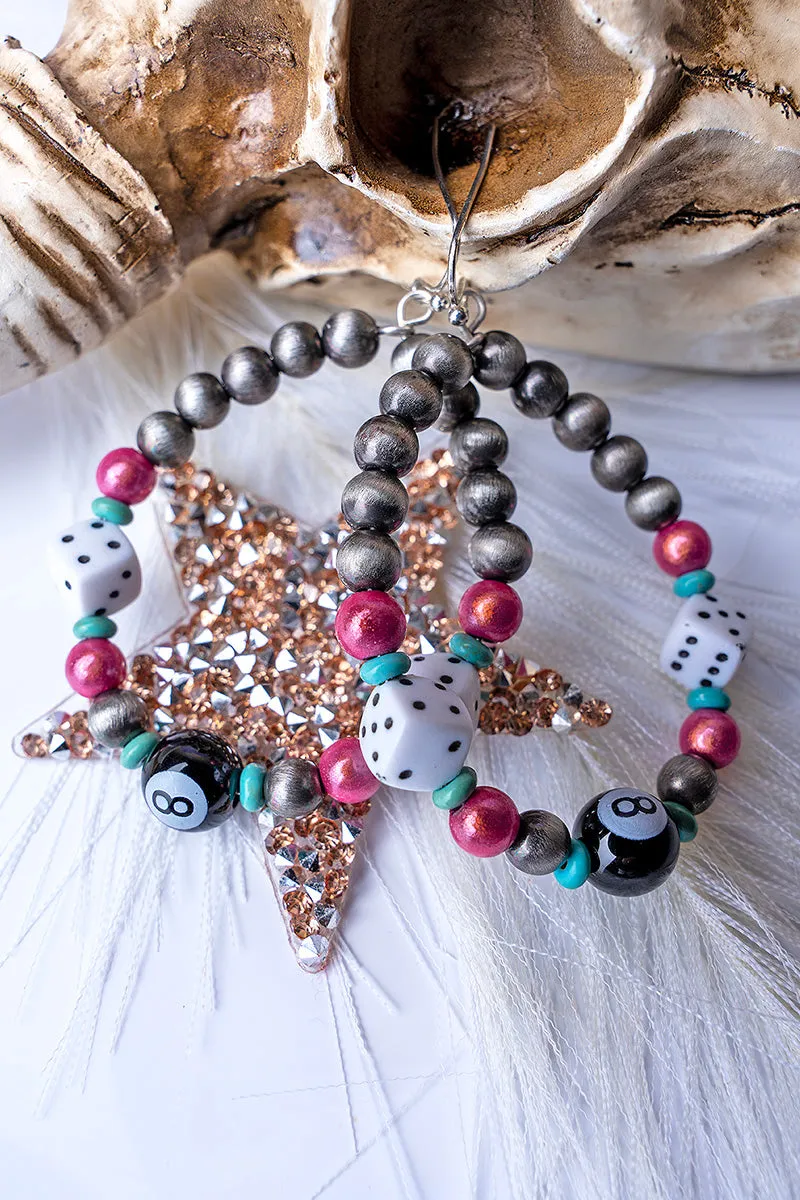 Casino Chic Silver Pearl Earrings