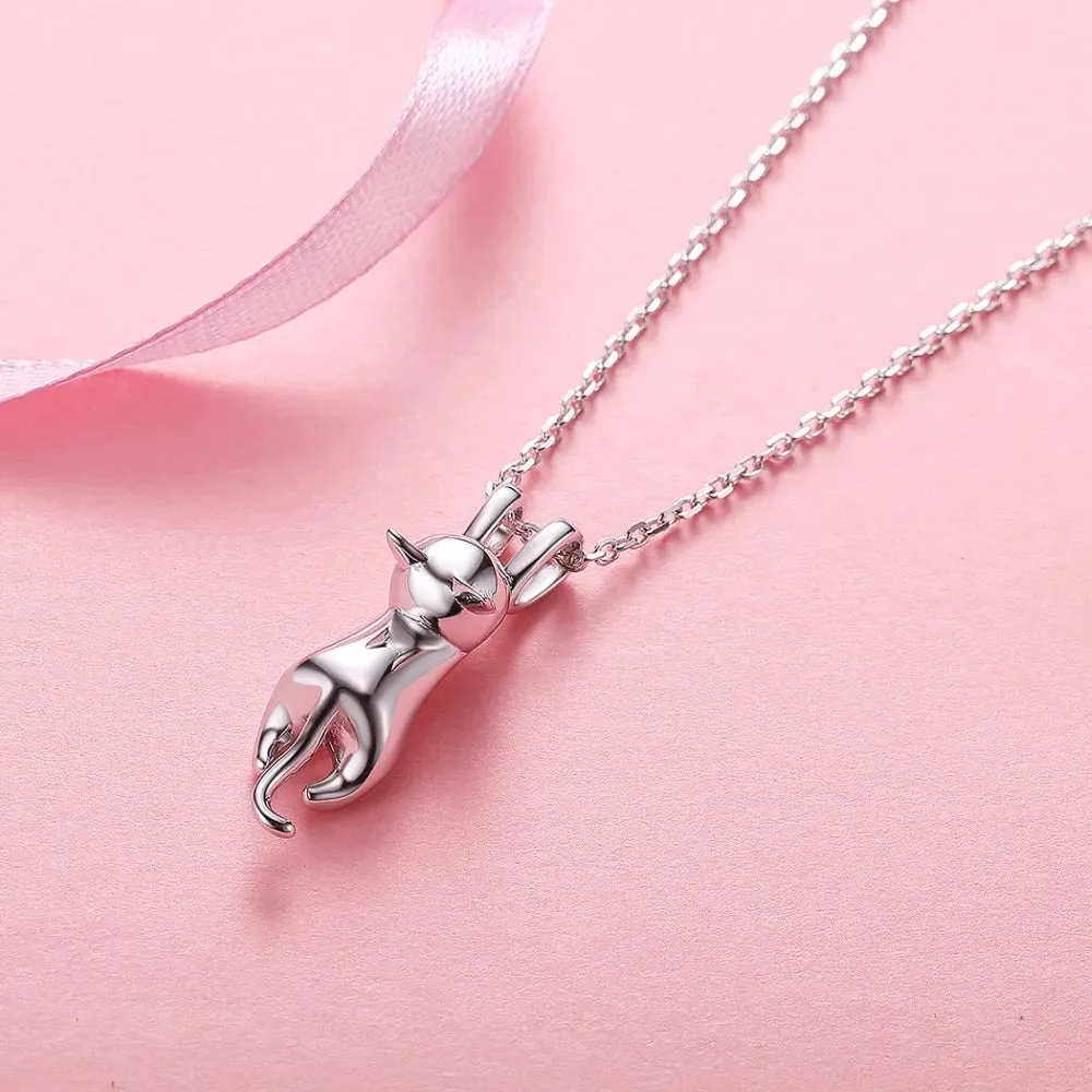 Cat Kitty 925 Sterling Necklaces