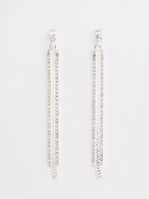 Chain & Gem Fringe Earrings