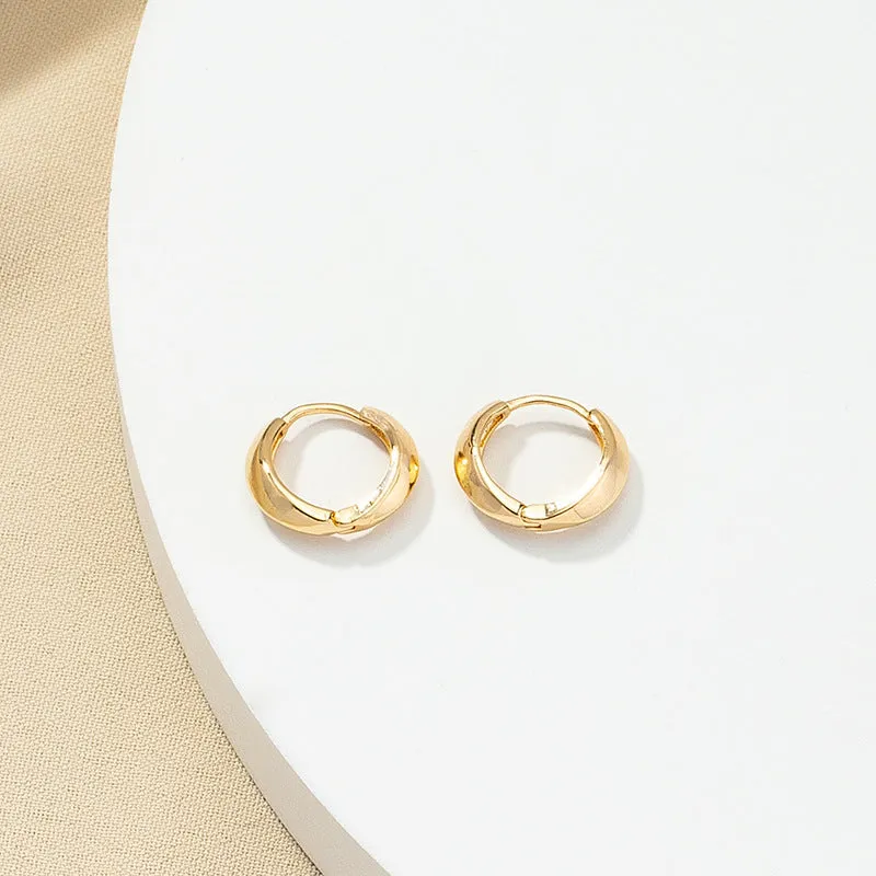 Chic Gold Metal Circle Earrings