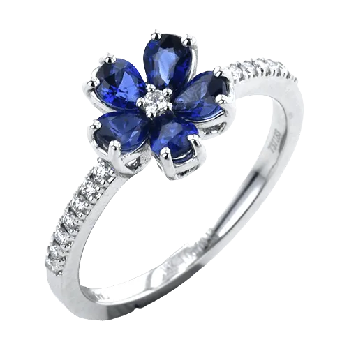 Color Ring In 18k Gold With Diamonds LR4841 WHITE 18K X WHITE