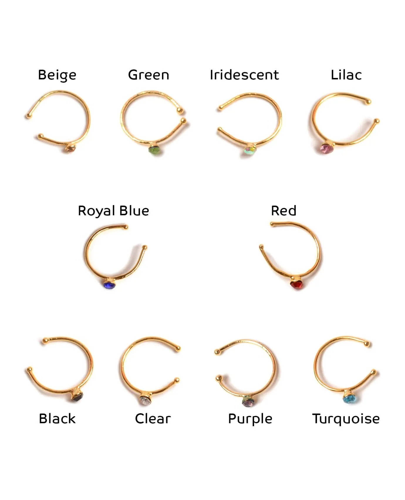 Colorful Rhinestones Nose Hoop Ring