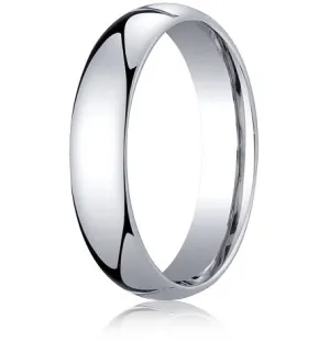 Comfort-Fit 18K White Gold Domed Wedding Band with Polished Finish – 8 mm