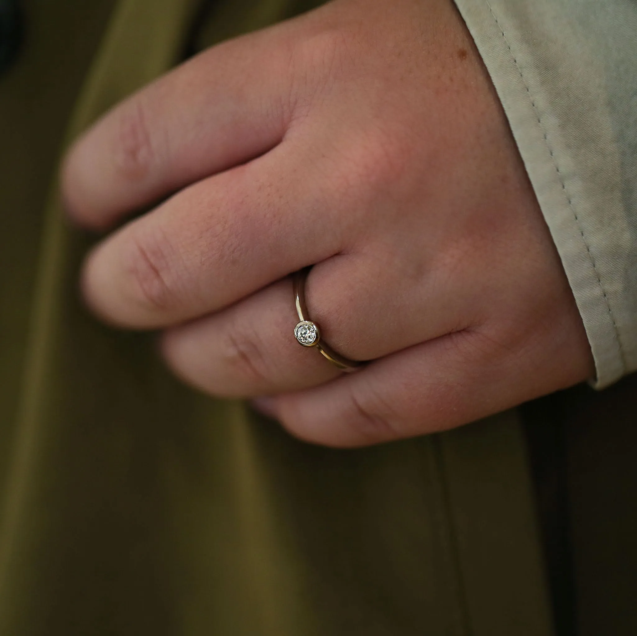Contemporary 0.15ct Solitaire Diamond Ring in 18ct White Gold
