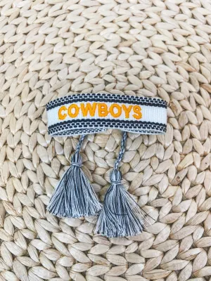 Cowboys tassel bracelet black/orange