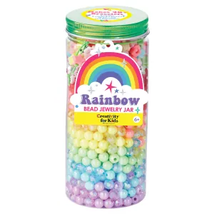 Creativity for Kids Rainbow Bead Jewelry Jar - Rainbow Themed Bracelet Making Kit