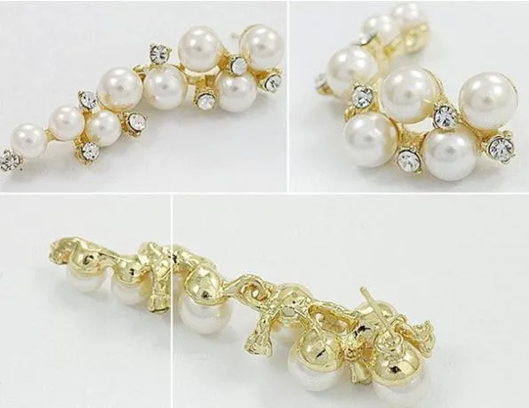 Crystal & Pearl Drop Long Earrings