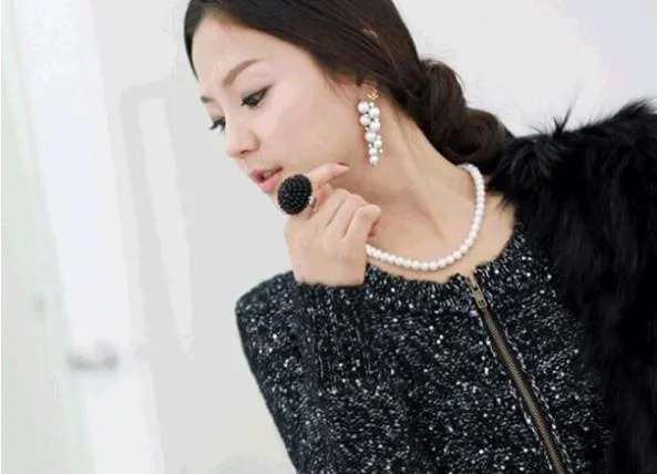 Crystal & Pearl Drop Long Earrings