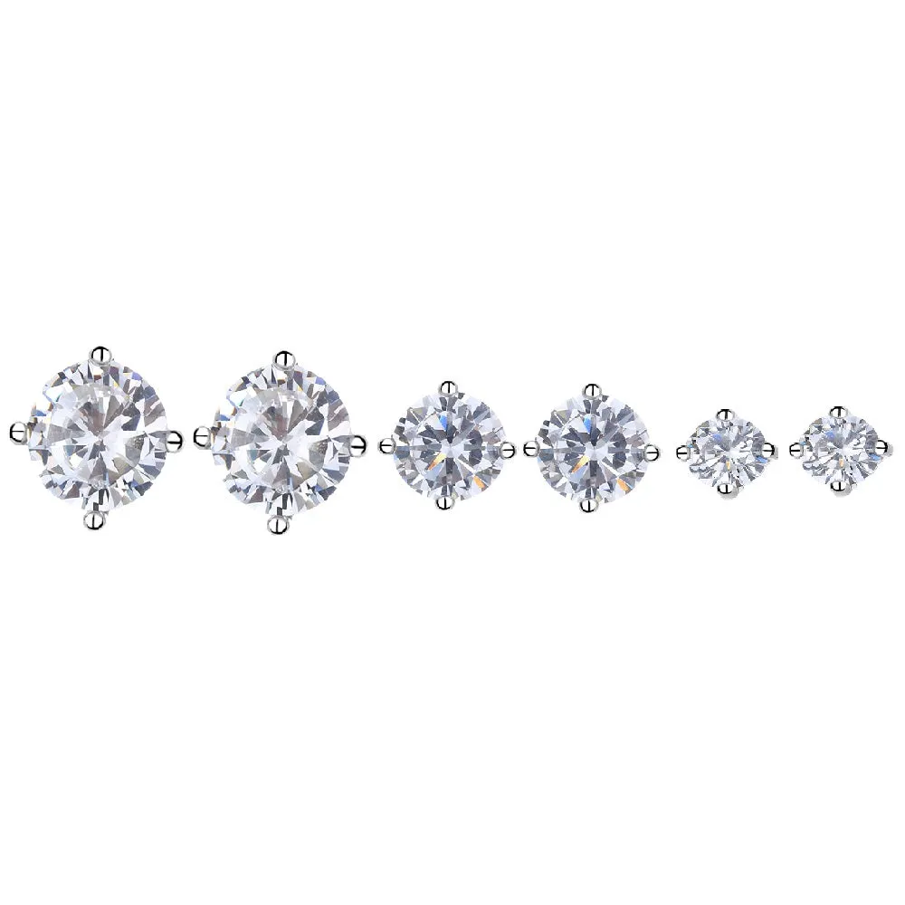 Crystal Stud Set of 3 (4mm/5mm/6mm)