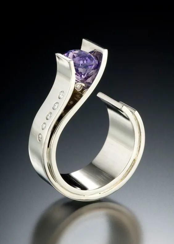 Cute Unisex Stylish Rings Silver Gold Wedding Rings