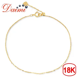 DAIMI Love Design Dainty Pure Gold Bracelet Chain 18K Yellow Gold Chain Adjustable Bracelet Chain Wendding Party Gift