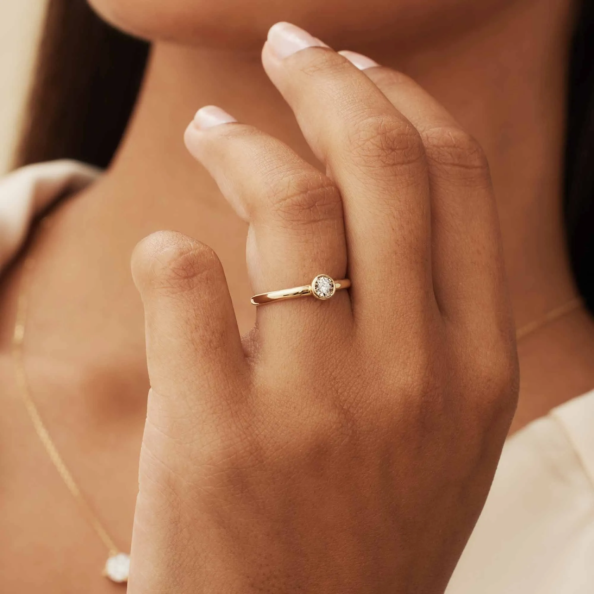 De la Paix Inaya 14 karat gold ring with diamond 0.02 carat