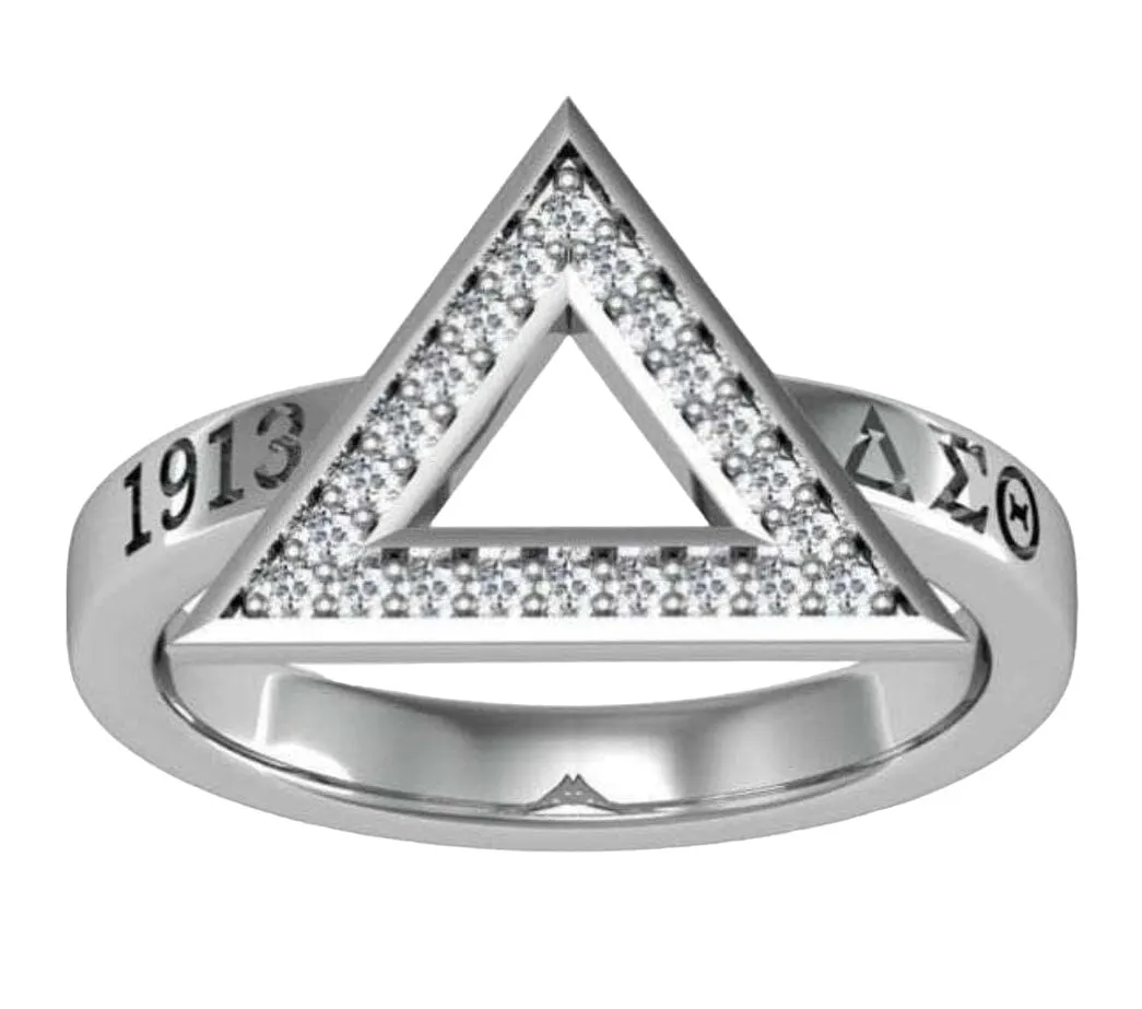 Delta Sigma Theta Silver Triangle Ring