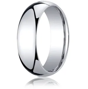 Designer 14K White Gold Wedding Ring with Domed Comfort Fit – 8 mm