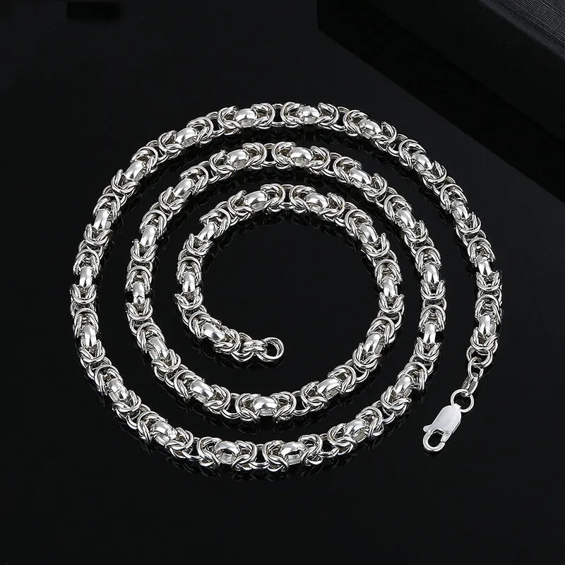 Domineering Keel Chain Sterling Silver Necklace