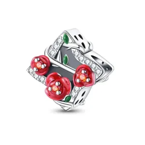 Elegant Blooming Rose Vine Charm