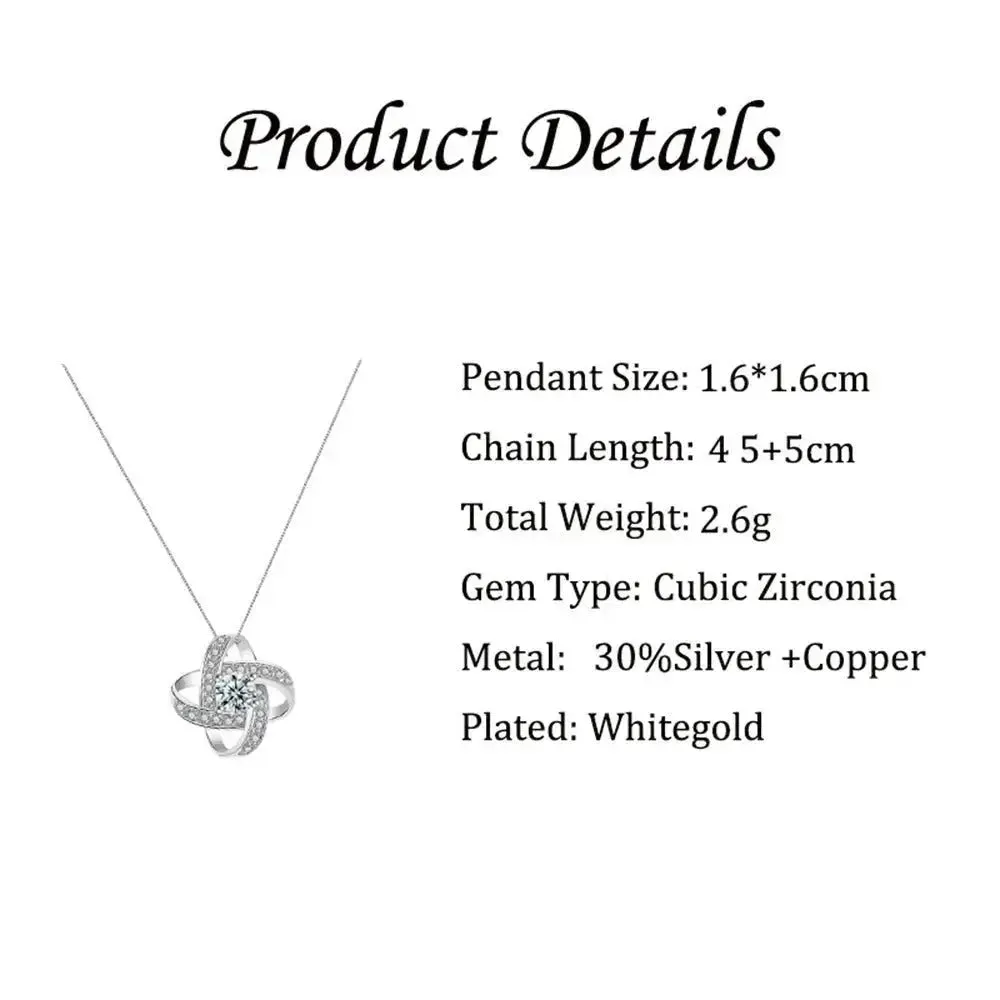 Elegant Love Knot Pendant Necklace for Mother