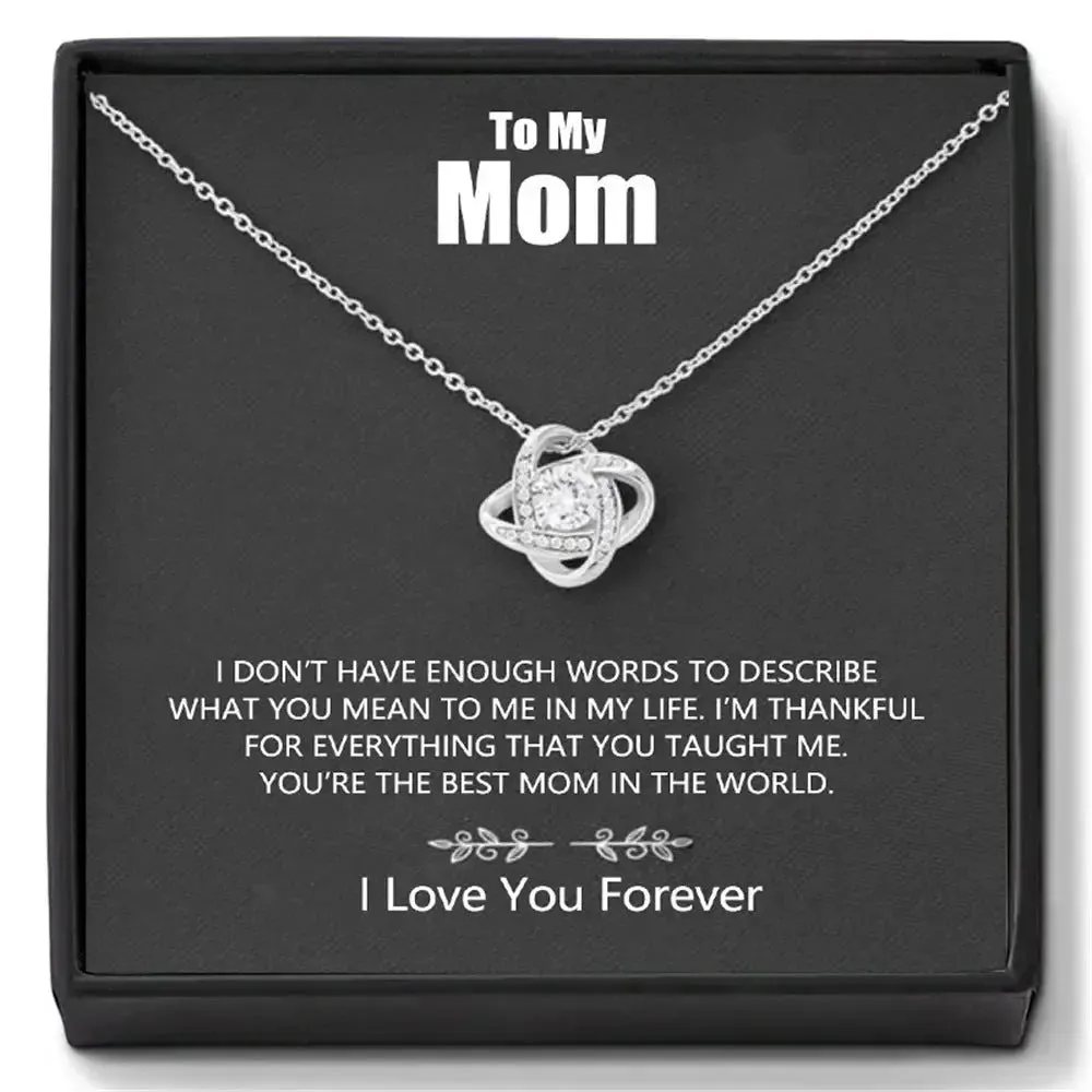 Elegant Love Knot Pendant Necklace for Mother