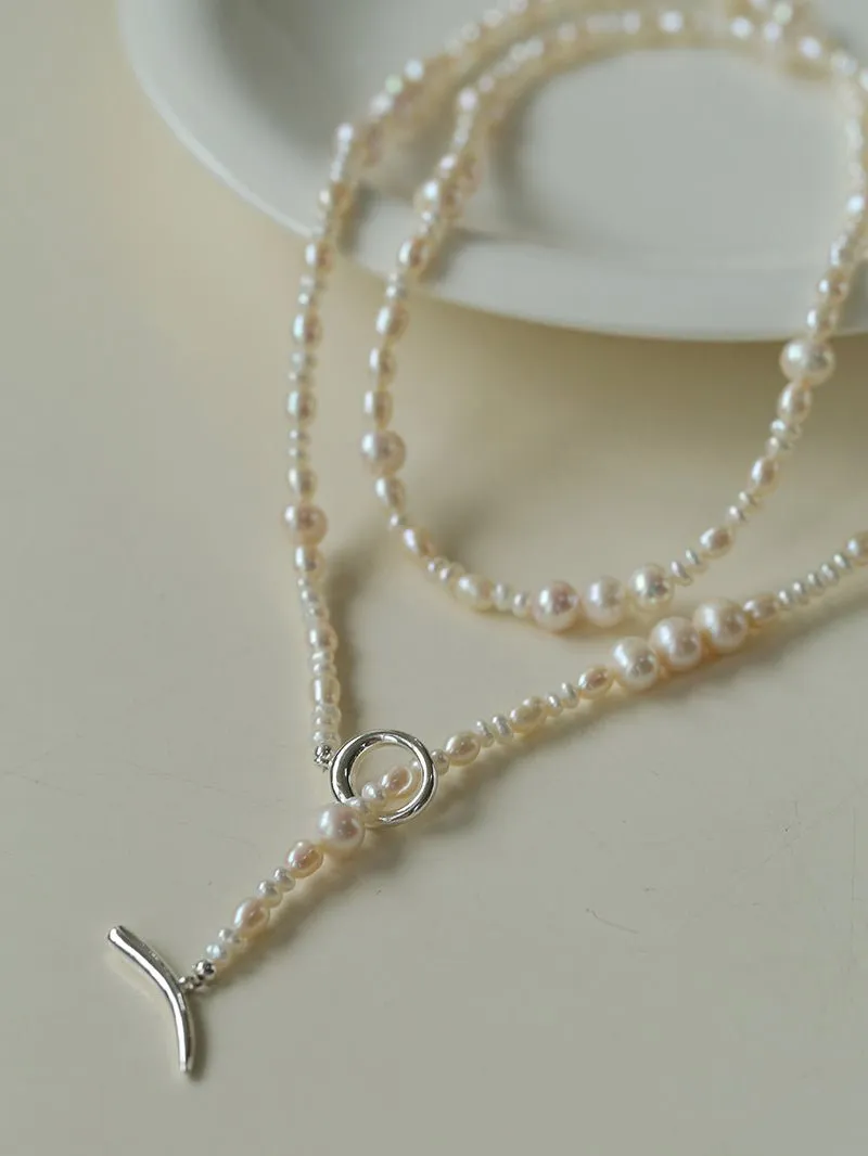 Elegant Ombre Pearl Long Beaded Necklace
