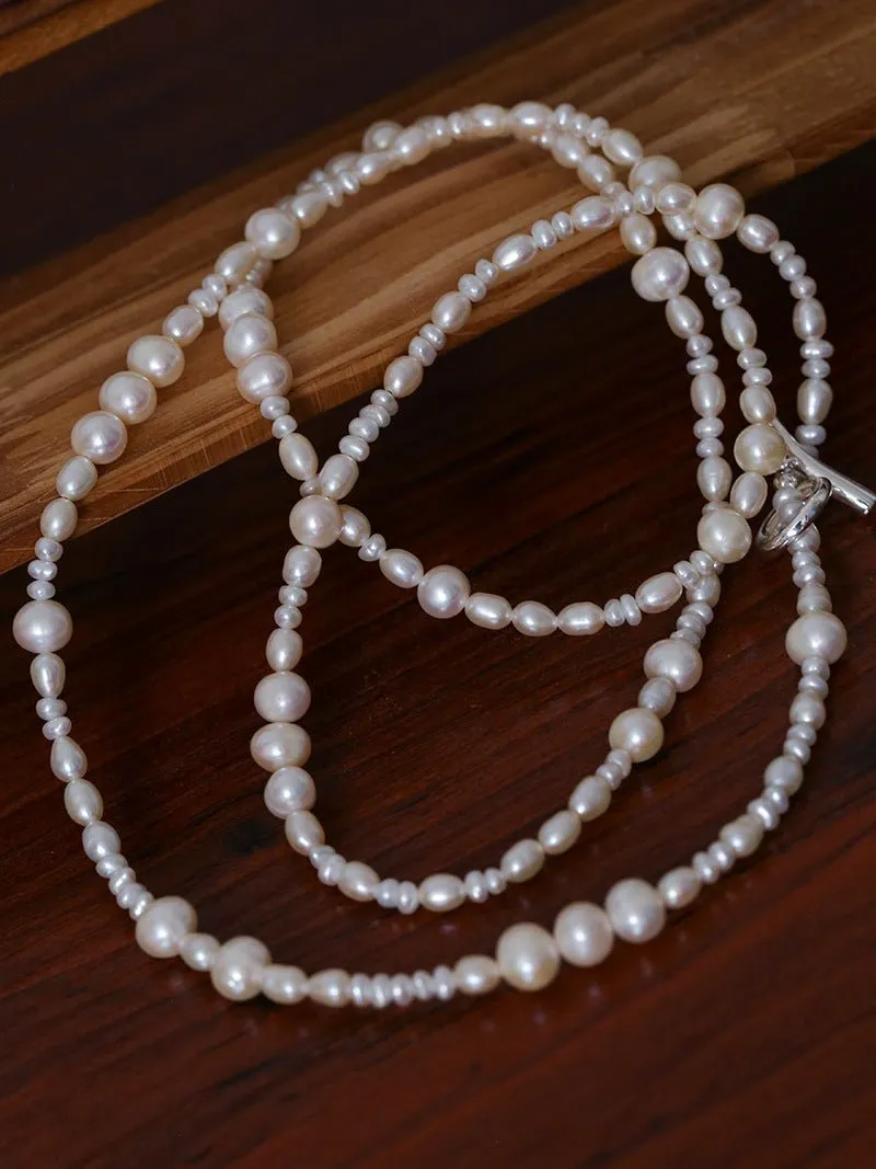 Elegant Ombre Pearl Long Beaded Necklace