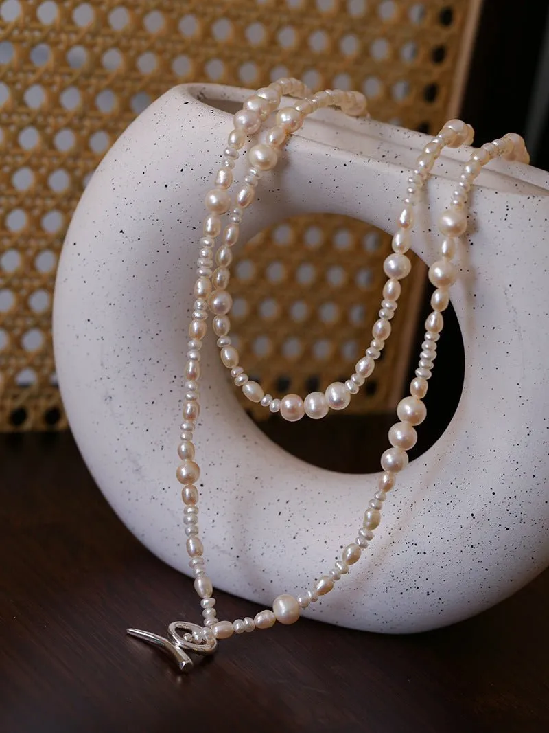 Elegant Ombre Pearl Long Beaded Necklace