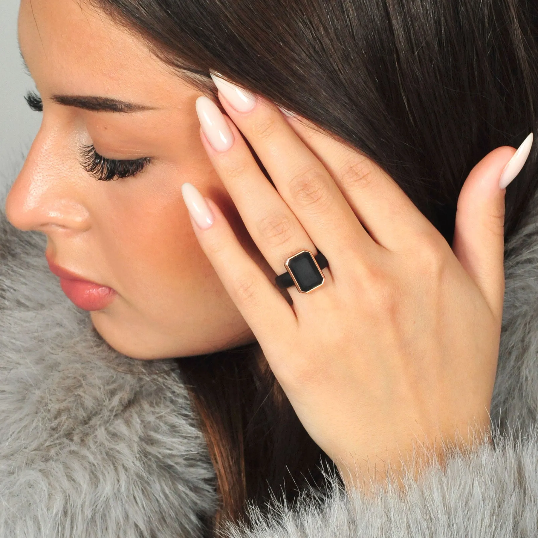 Emerald Collection- Silicone Rings with Metal Frame