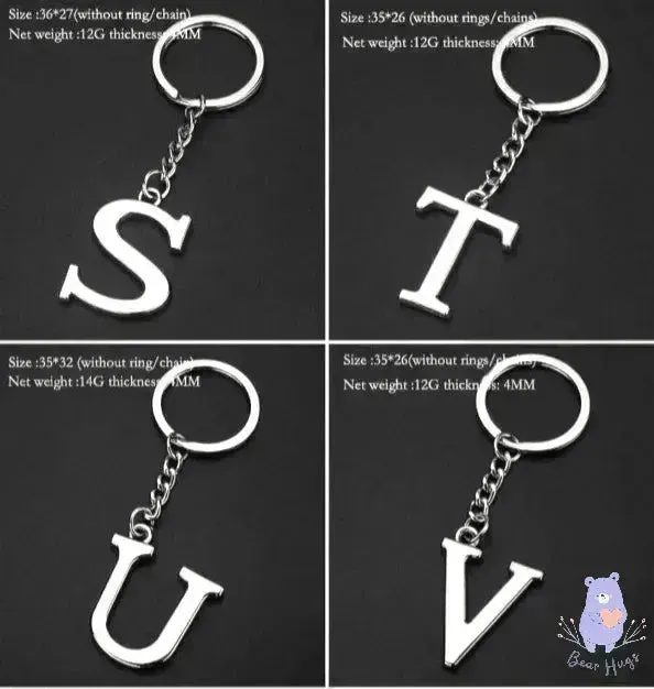 English Letters Keychain A to Z