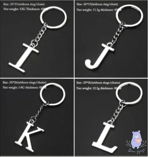 English Letters Keychain A to Z
