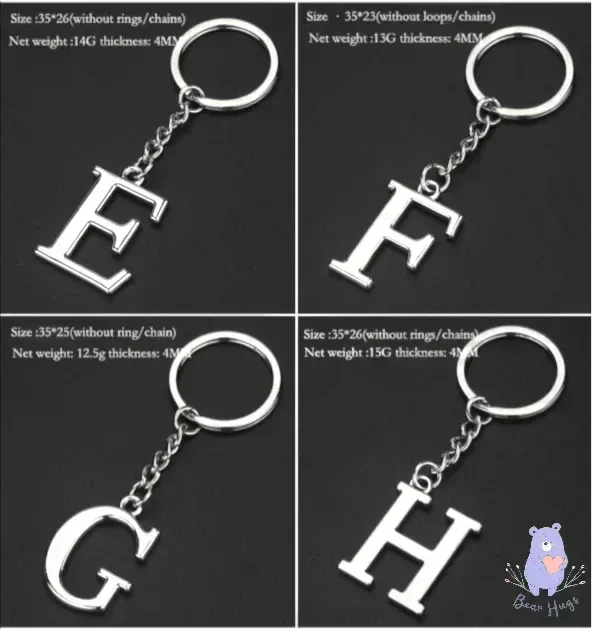 English Letters Keychain A to Z