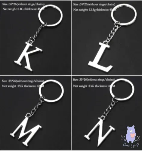 English Letters Keychain A to Z