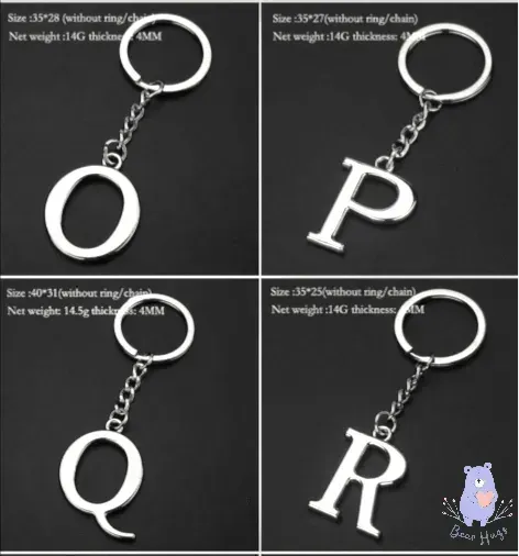 English Letters Keychain A to Z