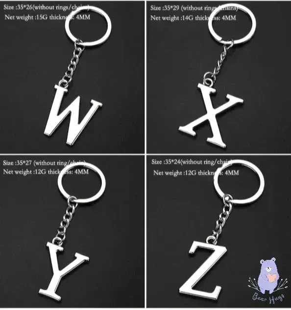 English Letters Keychain A to Z