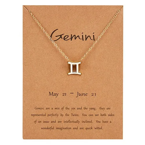 Female Elegant Star Zodiac Sign 12 Constellation Necklaces