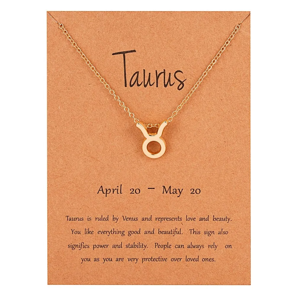 Female Elegant Star Zodiac Sign 12 Constellation Necklaces