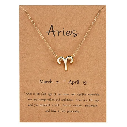 Female Elegant Star Zodiac Sign 12 Constellation Necklaces