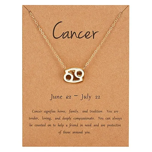 Female Elegant Star Zodiac Sign 12 Constellation Necklaces