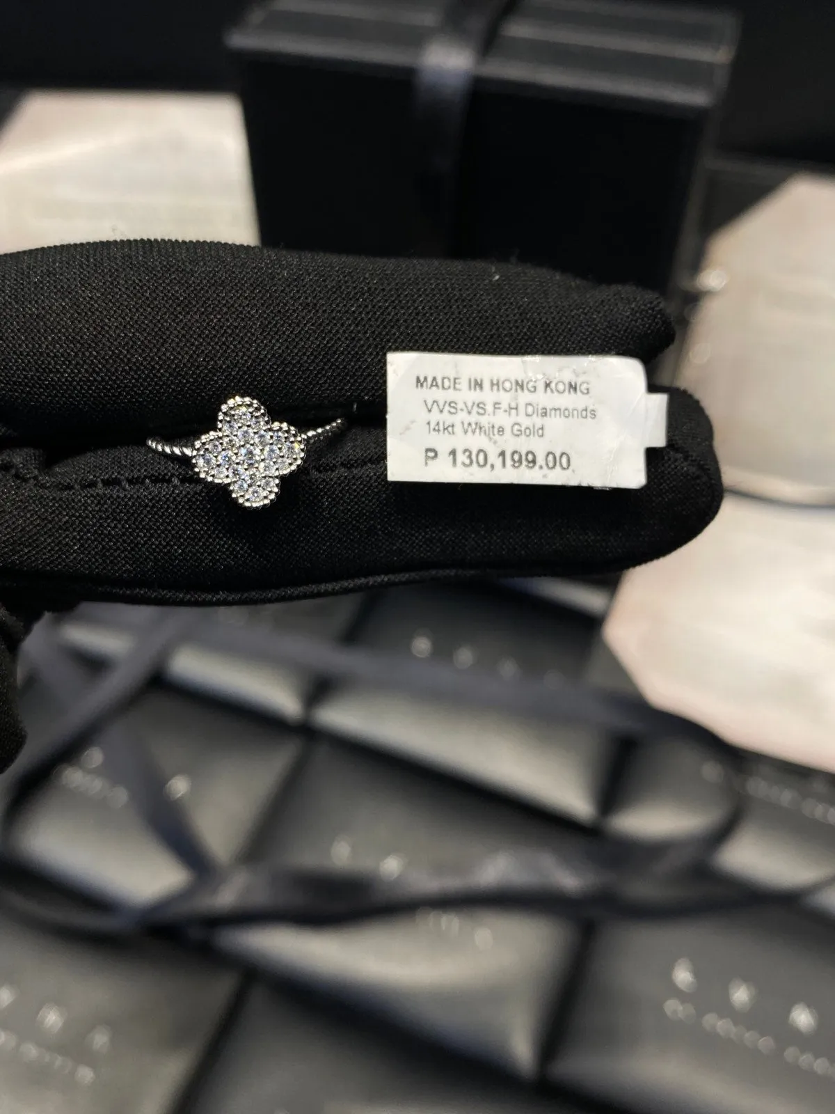 Floral Clover Paved Diamond Ring 14kt