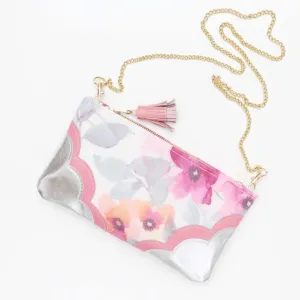 Floral Watercolor Leather Accents Sling Bag