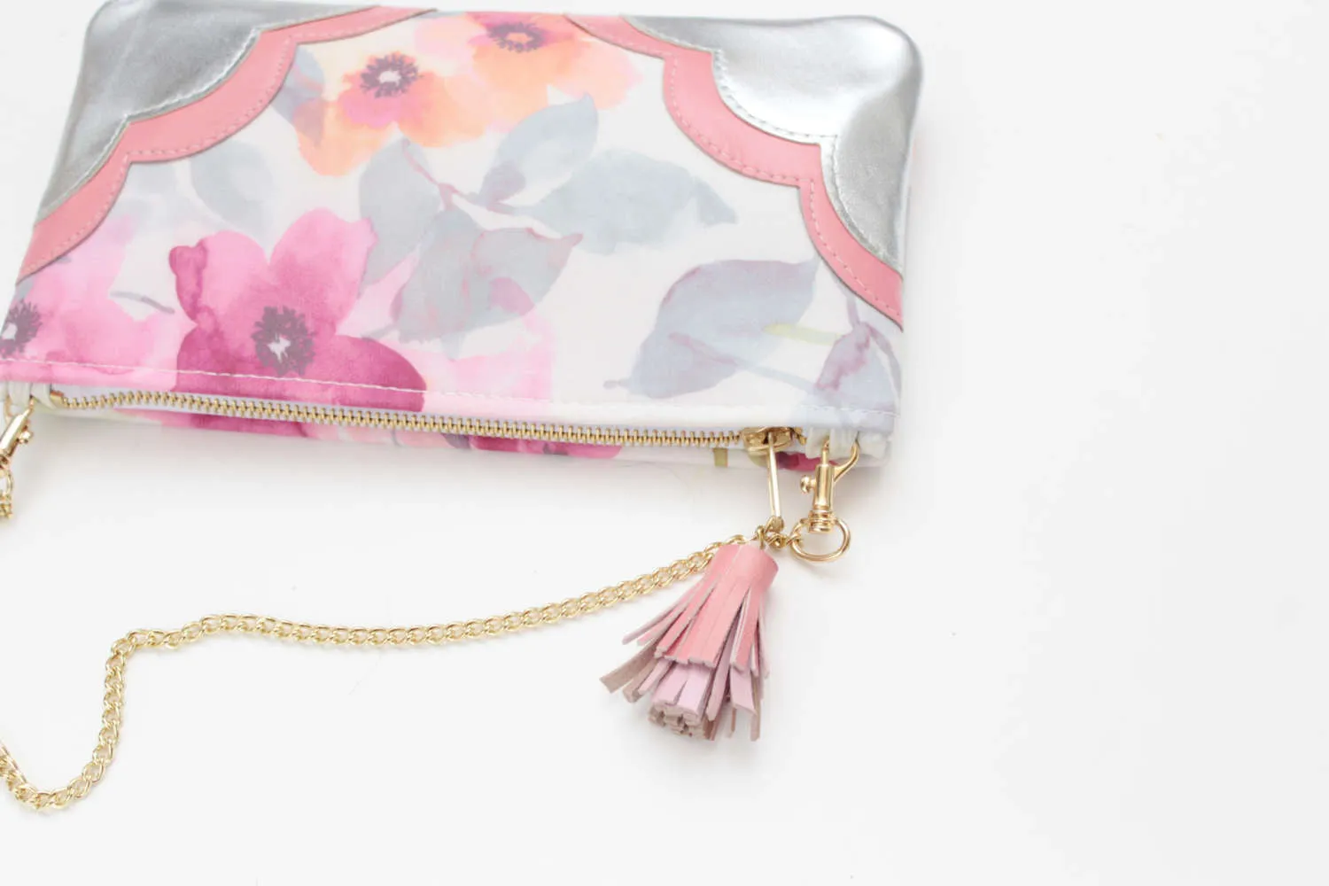 Floral Watercolor Leather Accents Sling Bag