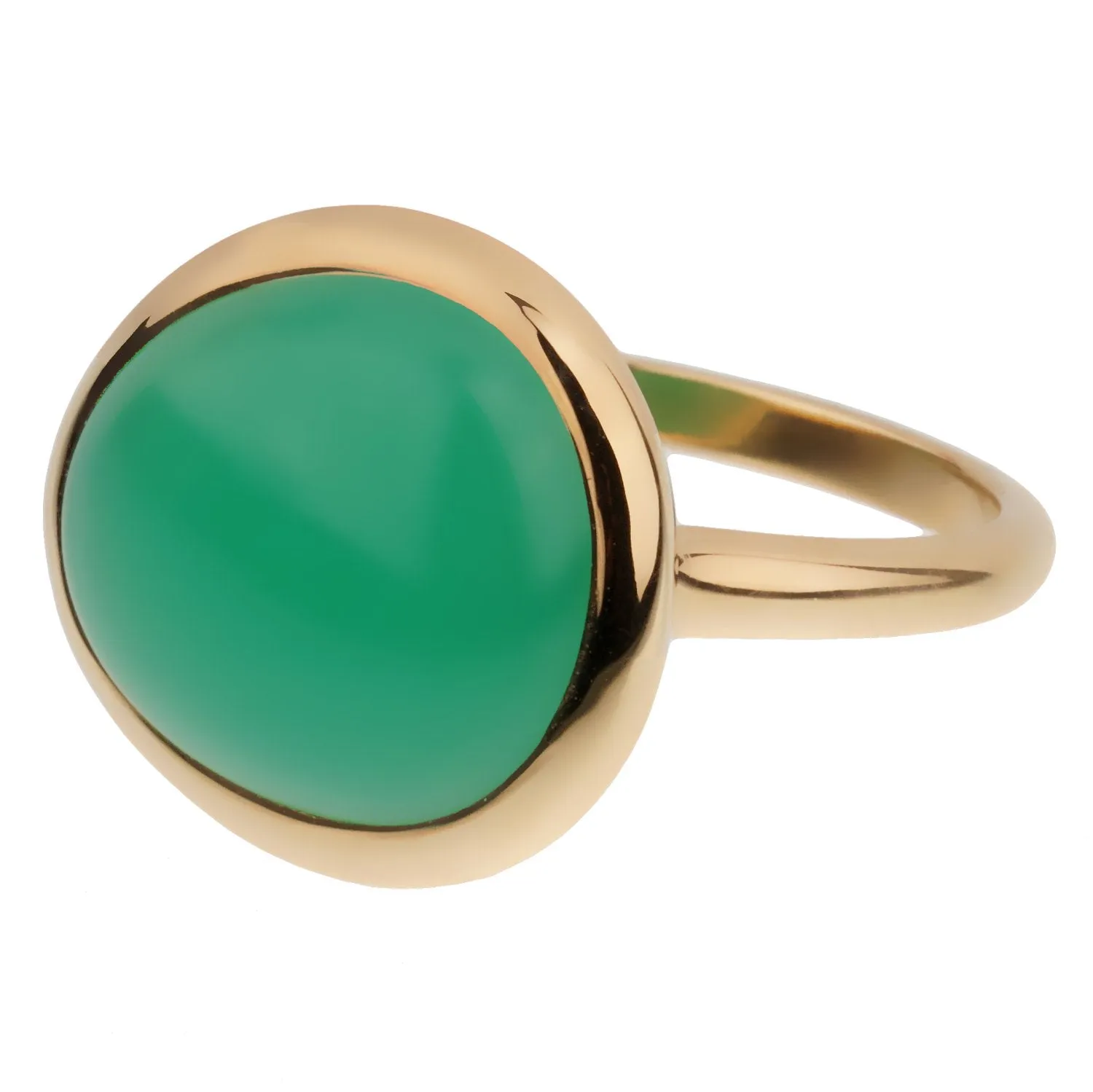 Fred of Paris 7ct Chrysoprase Cabochon Gold Cocktail Ring Size 6