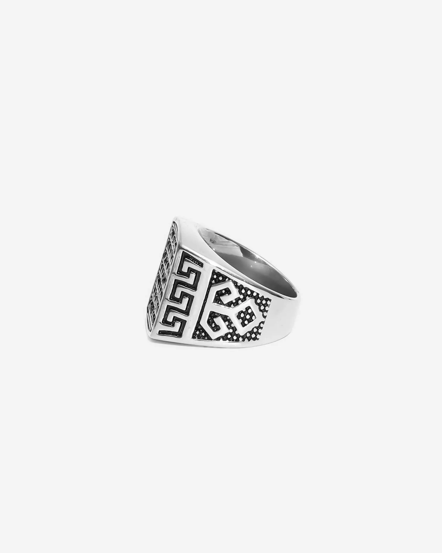 GD Squire Black Zirconia Ring Silver Plated