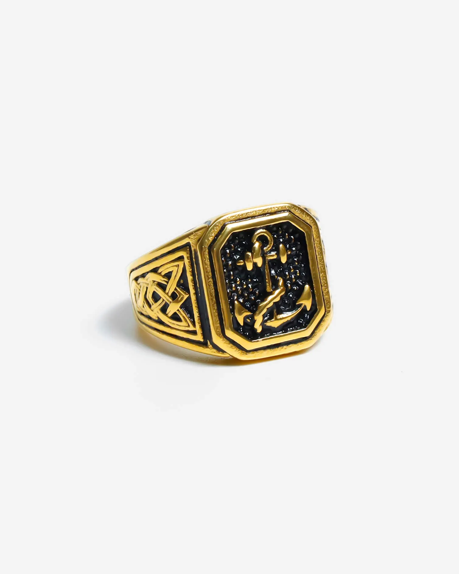 GD Vintage Gold Anchor Ring Gold Plated