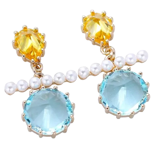 Geometric Pearl Girl Symbol Drop Earrings