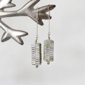 Gold and Silver Leaves Folded Paper Earrings