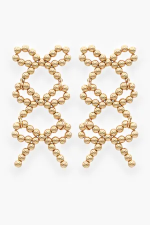 Gold Bow Design Earrings